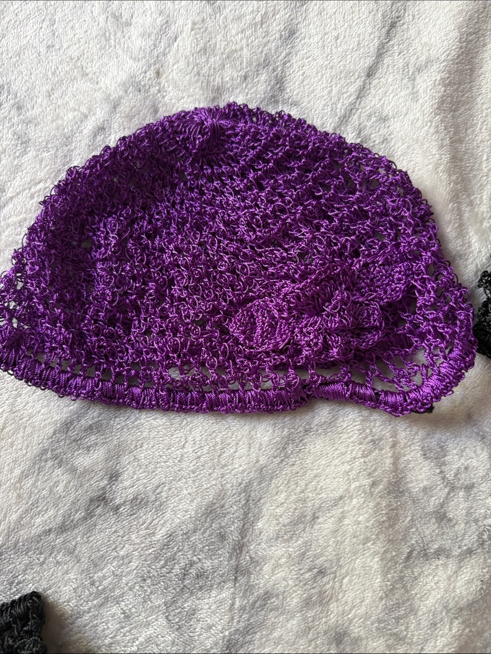 Purple Crocheted Women’s Beanie Hat